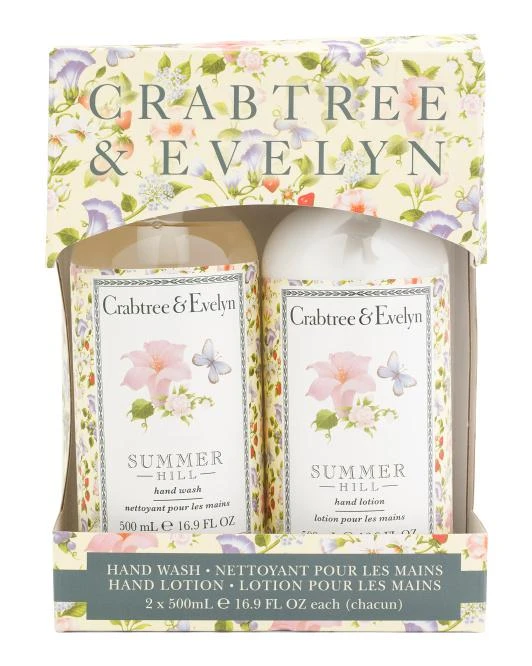 Crabtree & Evelyn 17oz 2pc Summer Hill Hand Wash And Hand Lotion Set 1