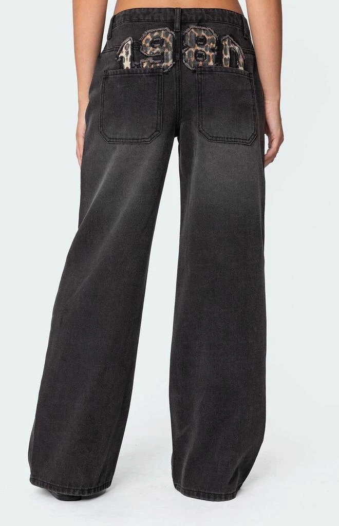 Edikted 1980 Leopard Patch Low Rise Jeans 4