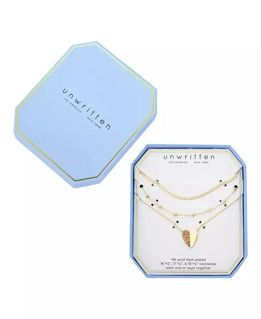 Unwritten Crystal Heart Pendant Necklace Set 4