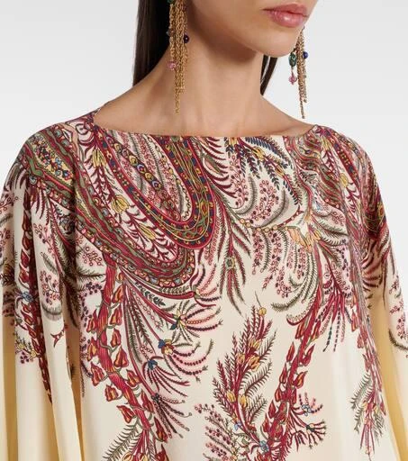 ETRO Printed silk crêpe de chine poncho 4