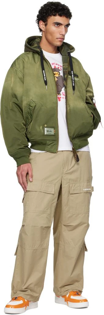 AAPE Khaki Alpha Industries Edition MA-1 Reversible Bomber Jacket 4