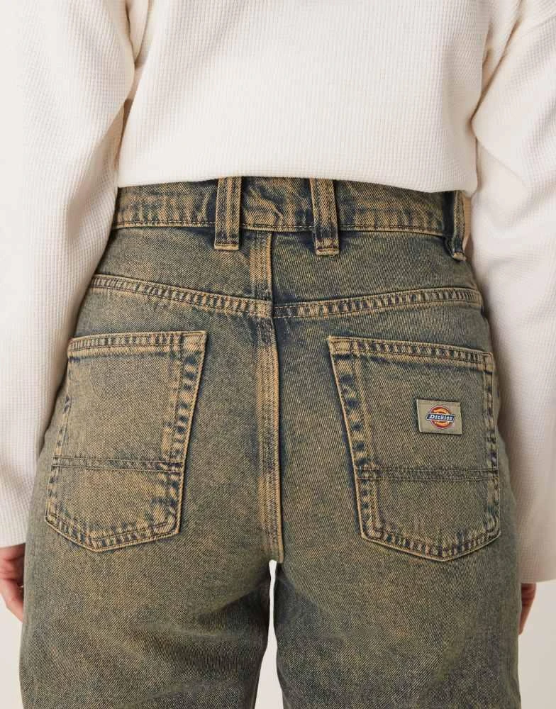 DICKIES Dickies thomasville regular fit denim jeans in indigo with yellow fade 4