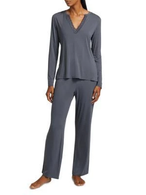 Natori Feathers Essentials Long-Sleeve Pajamas