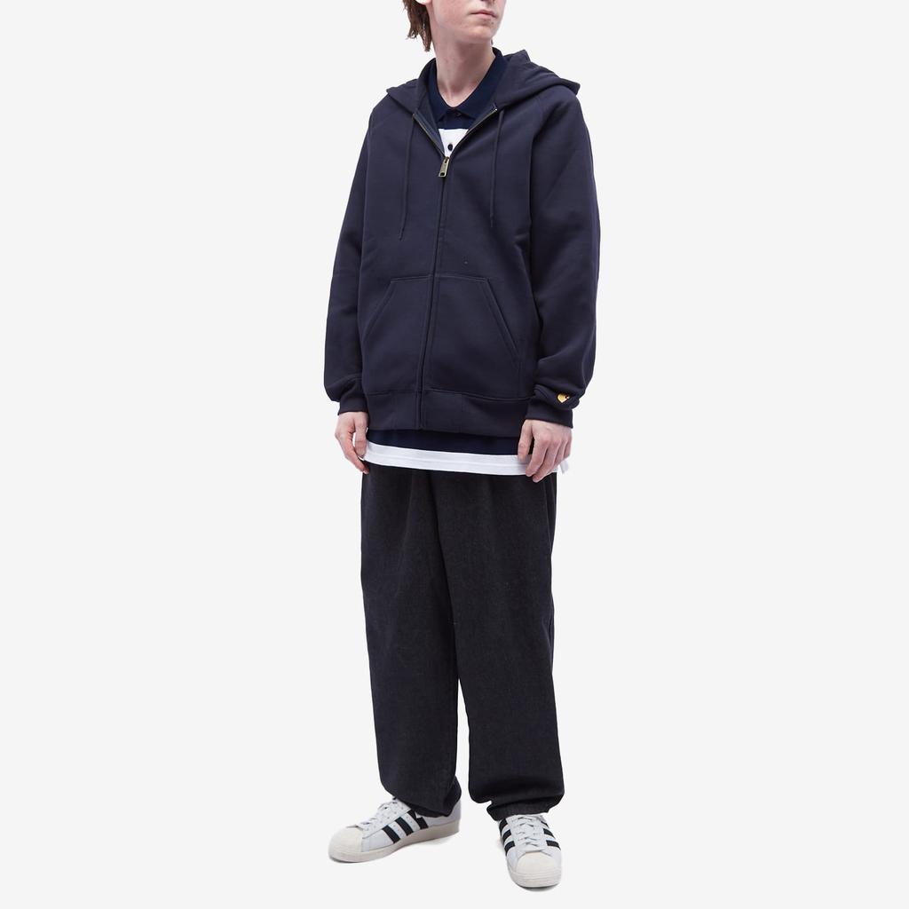 ★CARHARTT WIP HOODED CHASE JACKET 関税込★ Carhartt WIP Hooded Chase Jacket, Dusky Blue / Gold