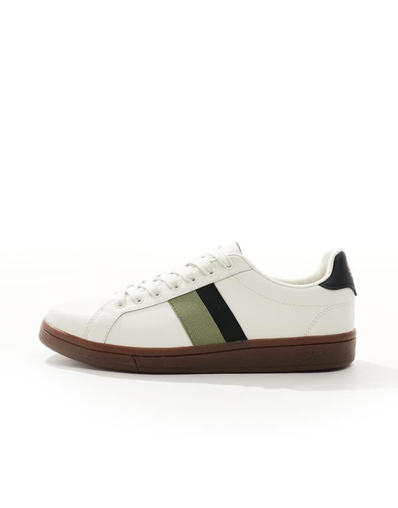 Fred Perry Fred Perry B721 leather tape detail trainer in white