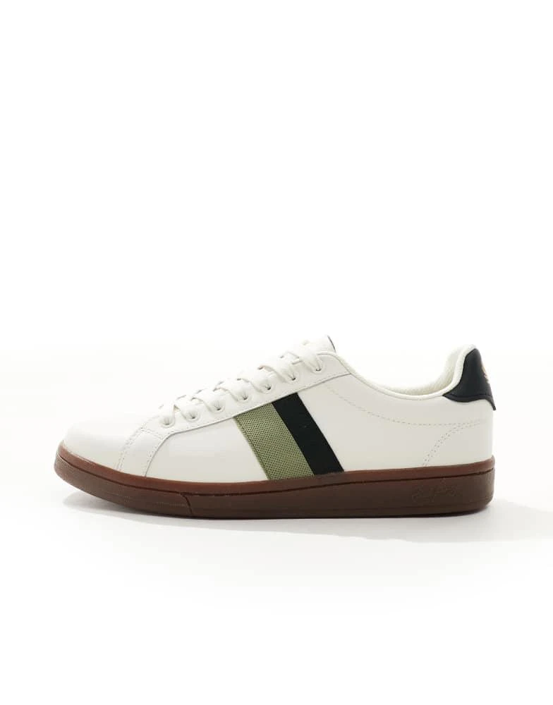 Fred Perry Fred Perry B721 leather tape detail trainer in white 2