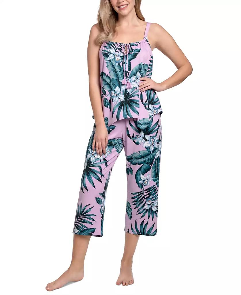 Linea Donatella Women's Rhadna Cropped Pant Pajama Set