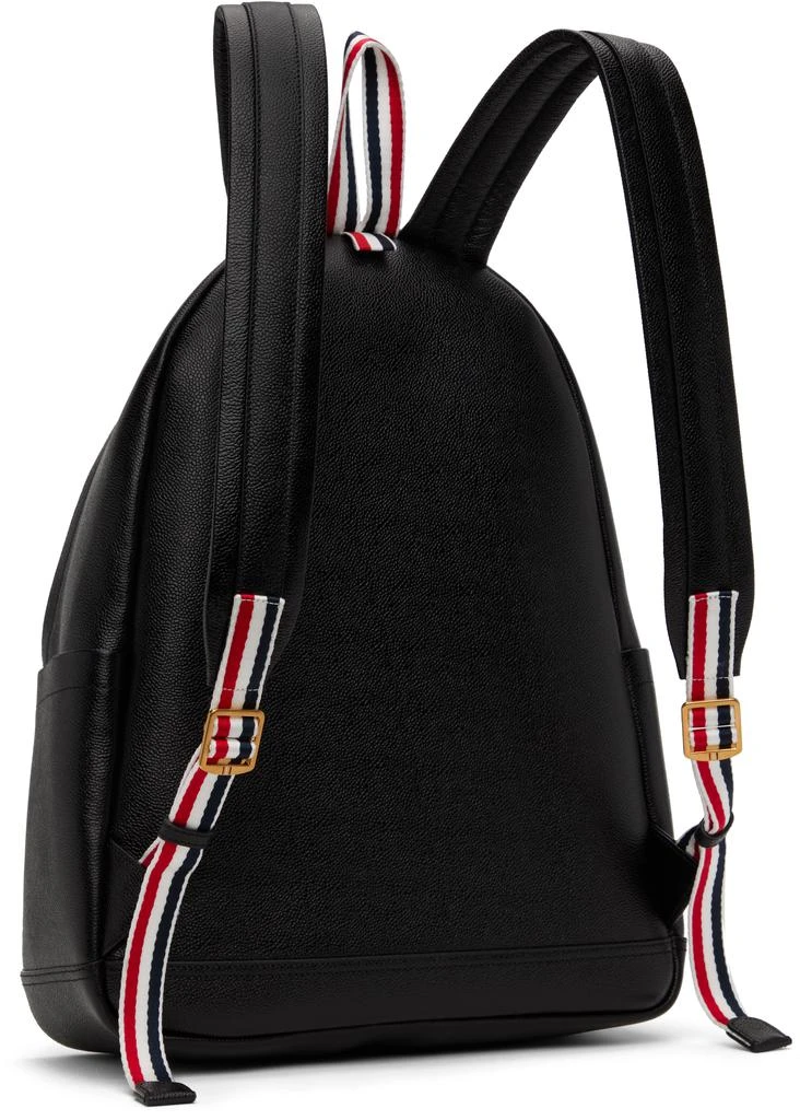 Thom Browne Black Pebble Grain RWB Stripe Backpack 3