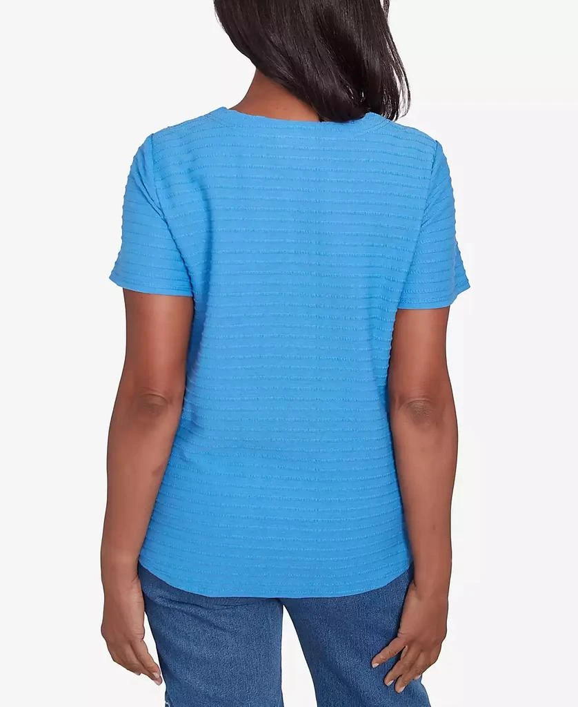 Alfred Dunner Petite Classics Solid Textured Short Sleeve T-Shirt 2