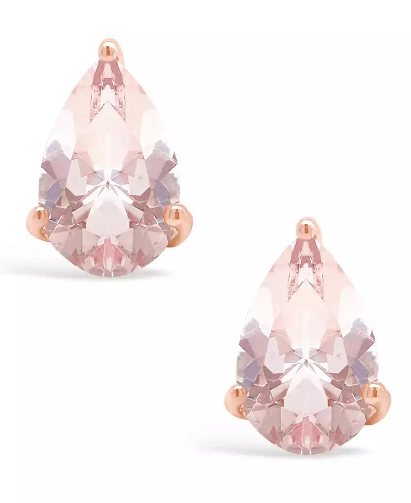 Macy
s Black Onyx Stud Earrings in 14k White Gold (Also in Aquamarine 
Morganite) 2