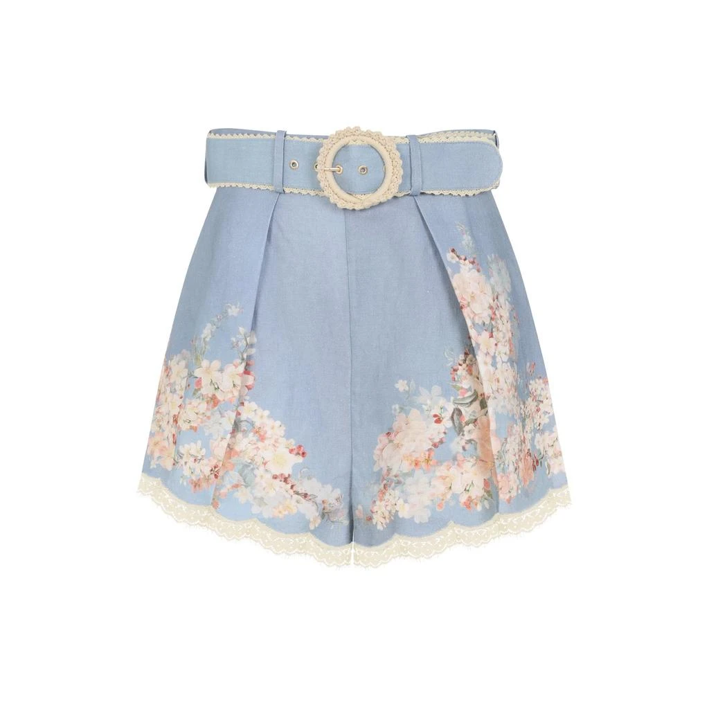 Zimmermann Zimmermann Floral Printed Pleated Belted Shorts 1