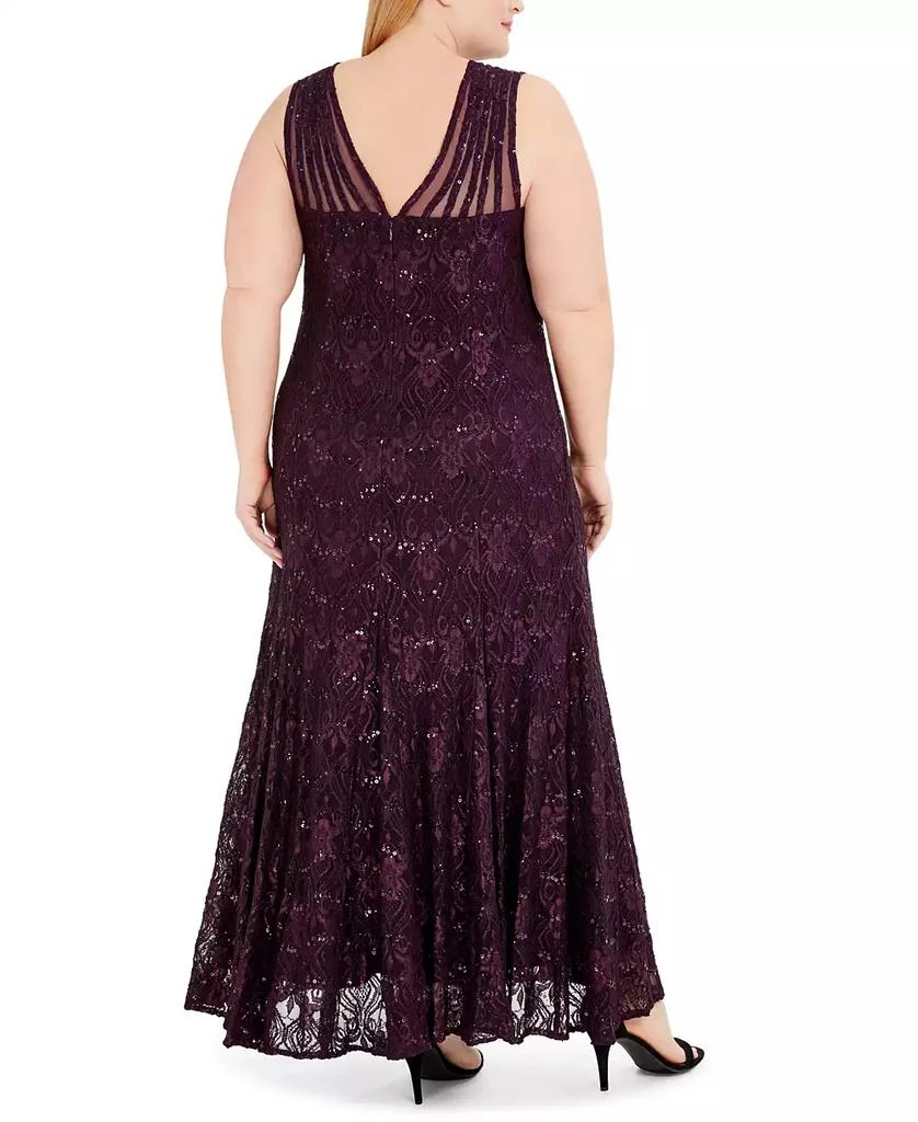 R & M Richards Plus Size Sequin Lace Gown 2