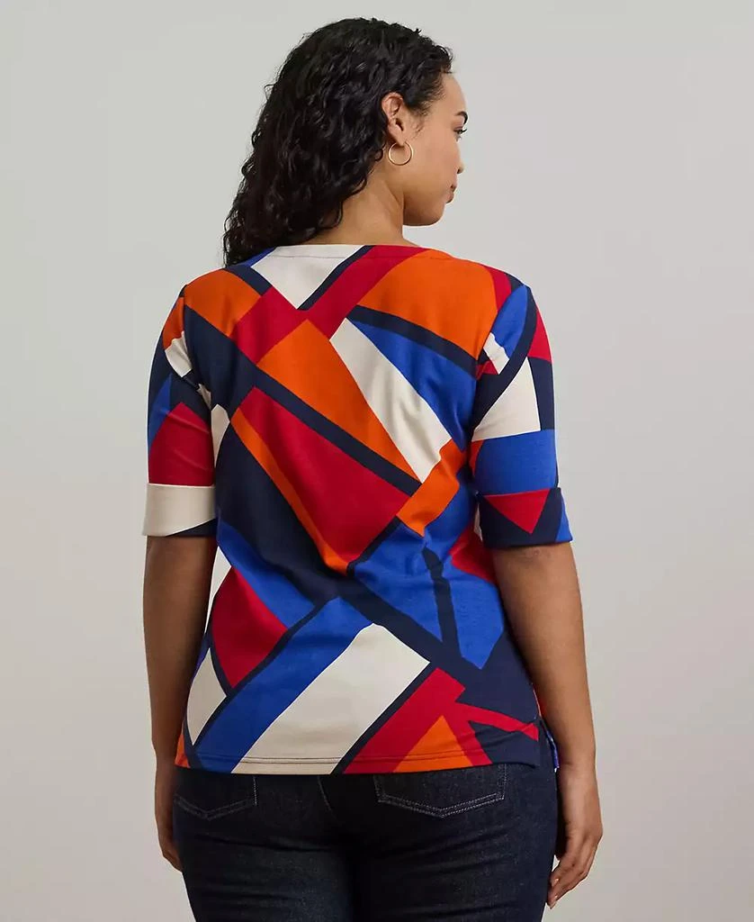 Ralph Lauren Women's Print Stretch Cotton Boatneck Tee 2