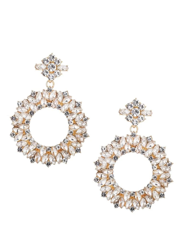 Eye Candy LA Luxe Collection Goldplated Brass
Glass Crystal Hoop Drop Earrings