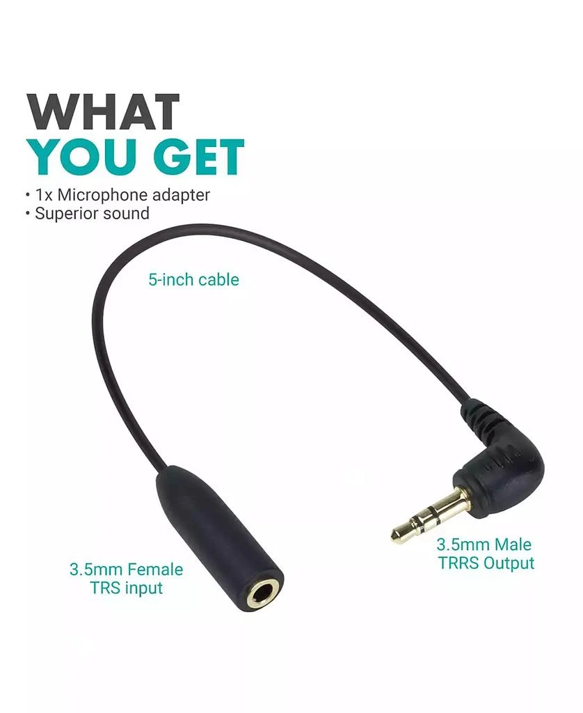 Movo MC4 TRRS to TRS Adapter - 3.5mm Microphone Adapter Cable 5