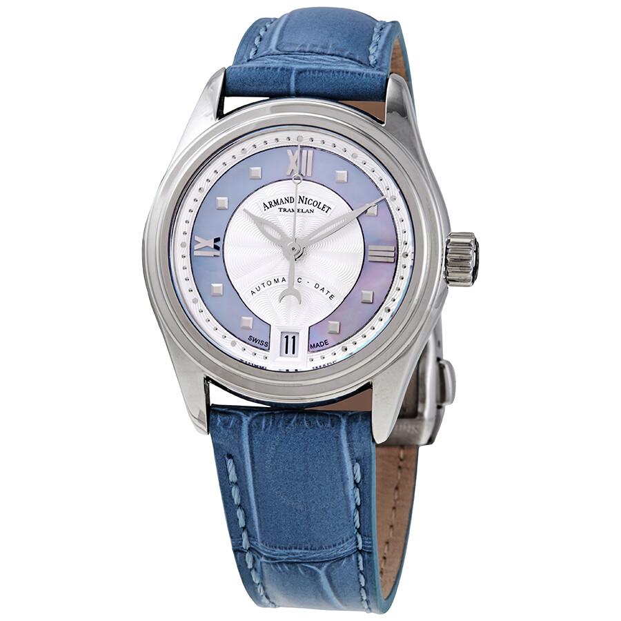 Armand Nicolet M03-2 Automatic Violet Mother of Pearl Ladies Watch A151AAA-AK-P882LV8