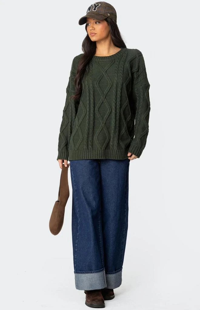 Edikted Kennedy Oversized Cable Knit Sweater 2