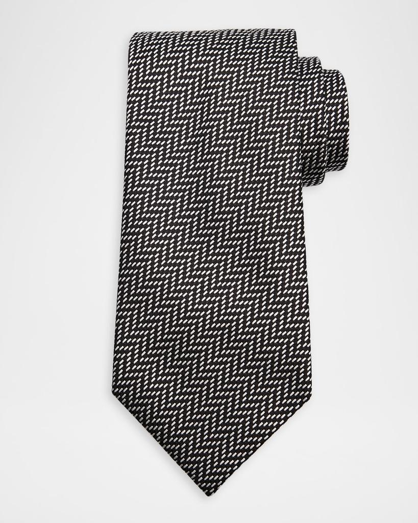 Tom Ford Men's Irregular Stairstep Herringbone Silk Tie