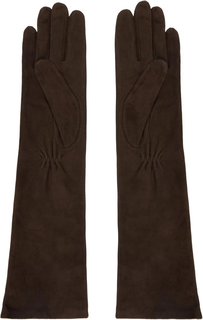 Handsome Stockholm Brown Essentials Long Suede Gloves 2