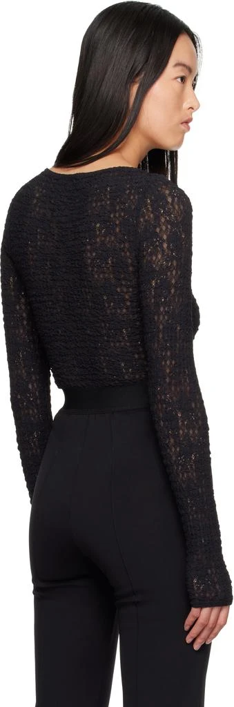 Wolford Black Structured Lace String Bodysuit 3