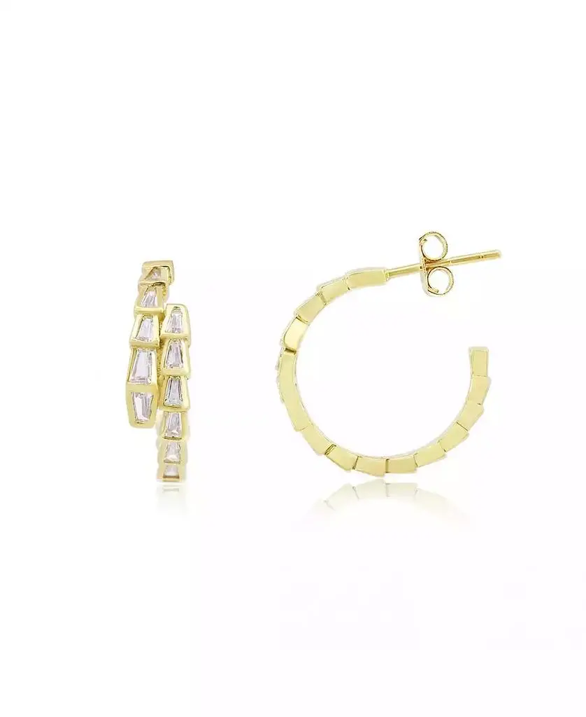 The Lovery CZ Snake Hoop Earrings 14K Gold-Plated Sterling Silver