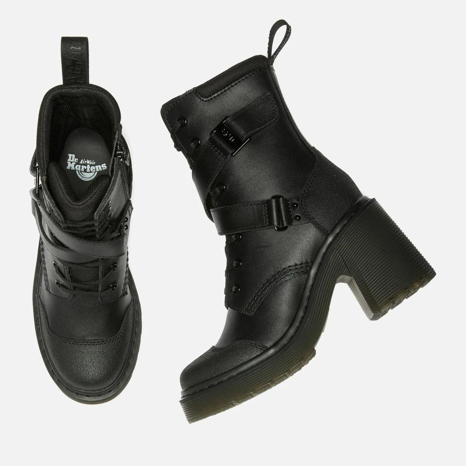 Dr. Martens DR. MARTENS WOMEN'S CHESNEY TECH 8-EYE HEELED LEATHER BOOTS 3