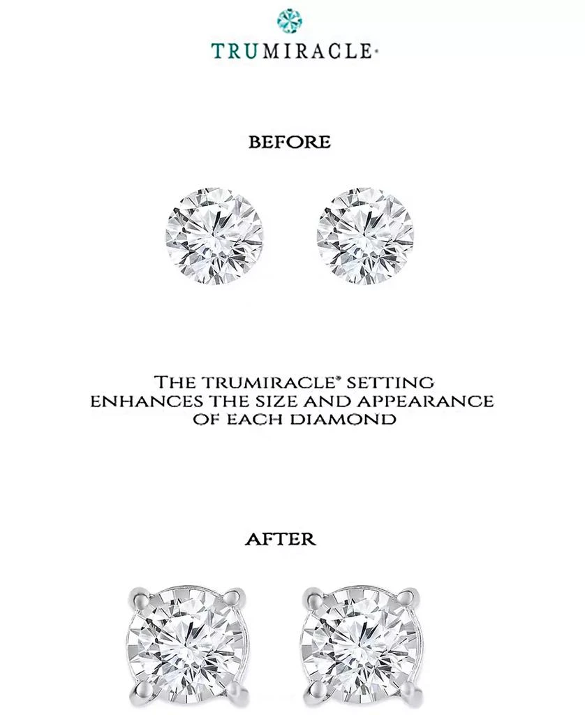 TruMiracle Diamond Halo Stud Earrings (1/2 ct. t.w.) in 14k White Gold 3