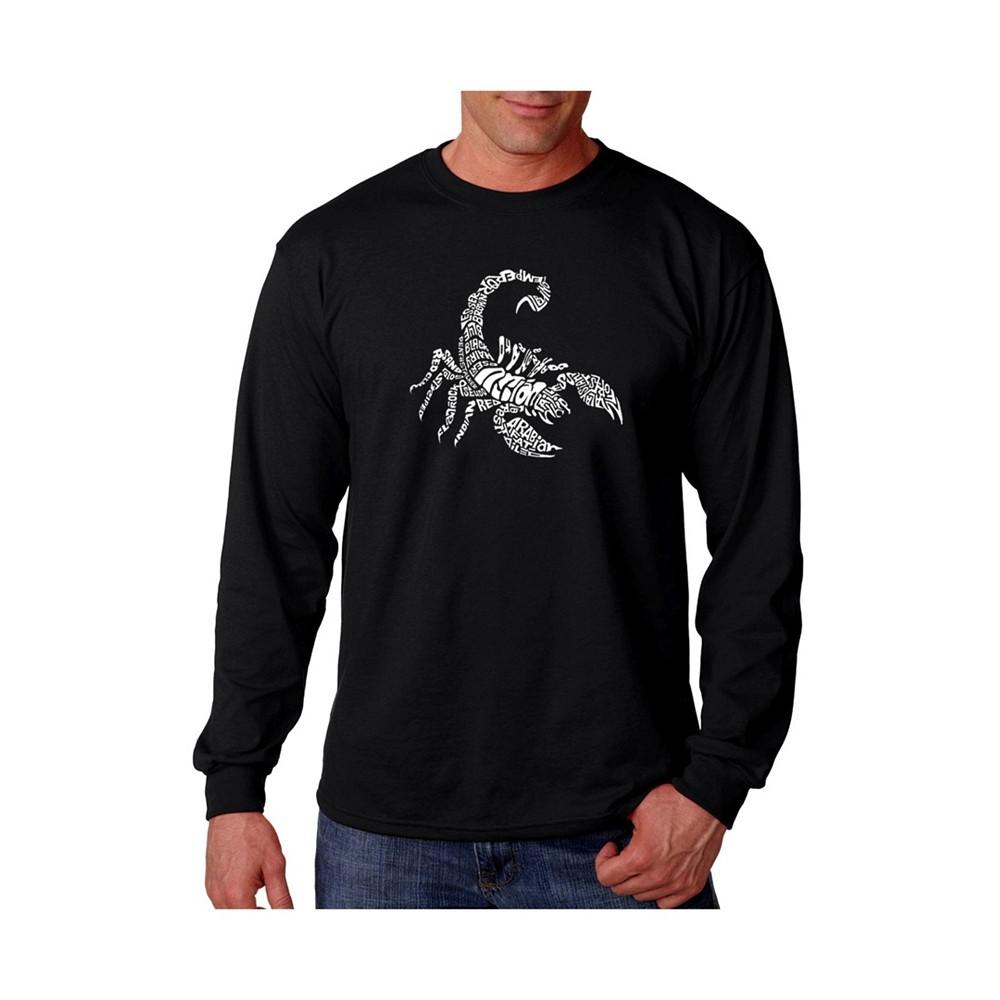 LA Pop Art Men's Word Art Long Sleeve T-Shirt - Types of Scorpions