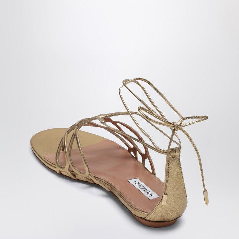 Aquazzura Women's Low gold Leather Sandal