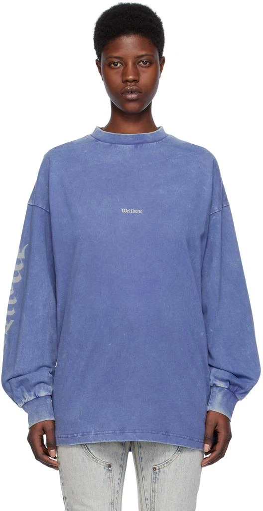 We11done Purple Faded Long Sleeve T-Shirt 1