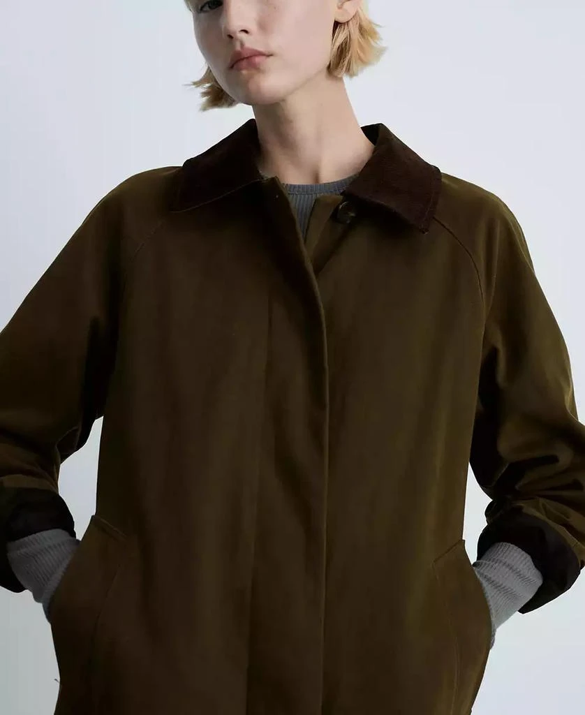 Mango Women's Contrasting Collar Oversized Parka 4