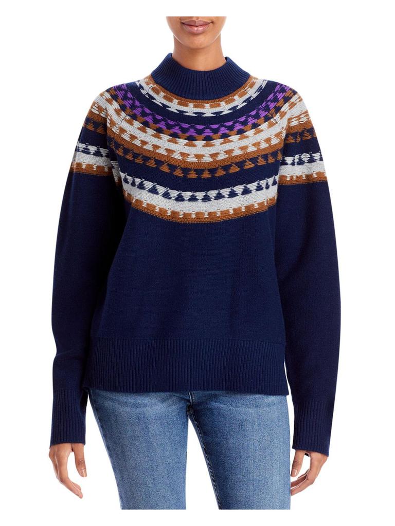 Theory Womens Fairisle Wool Blend Pullover Sweater