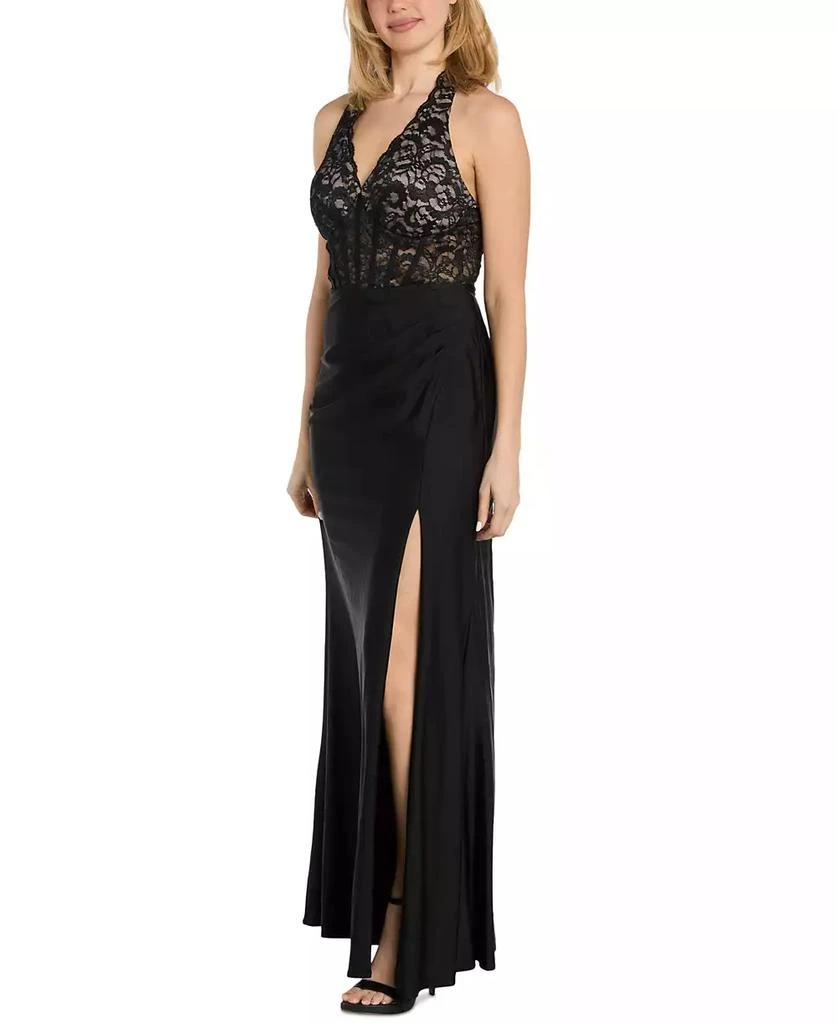 Morgan & Company Women's Sleeveless Lace Corset Gown 3