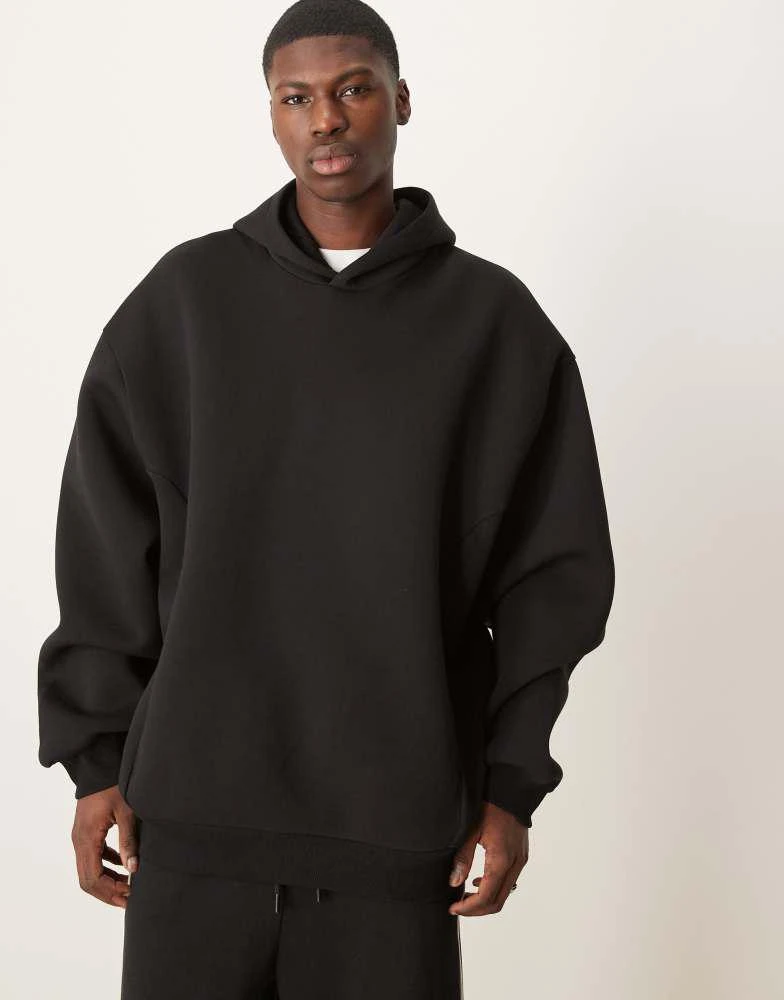 ASOS ASOS DESIGN oversized boxy heavyweight scuba hoodie in black 1