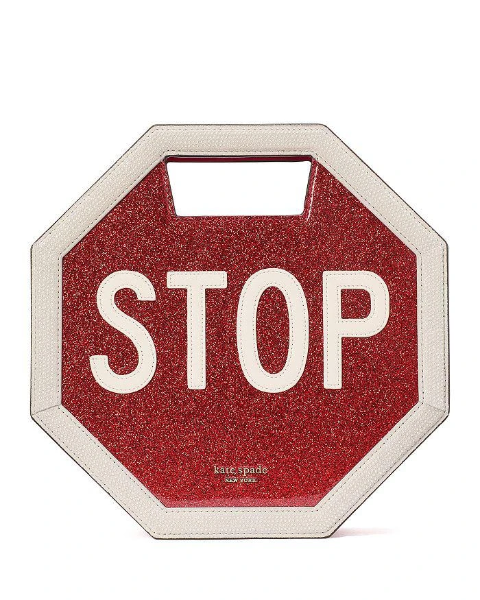 Kate Spade Cars Glitter Patent Leather 3D Stop Sign Crossbody 1
