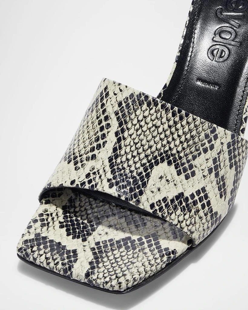 AEYDE Jeanie Snake-Embossed Mule Sandals 4