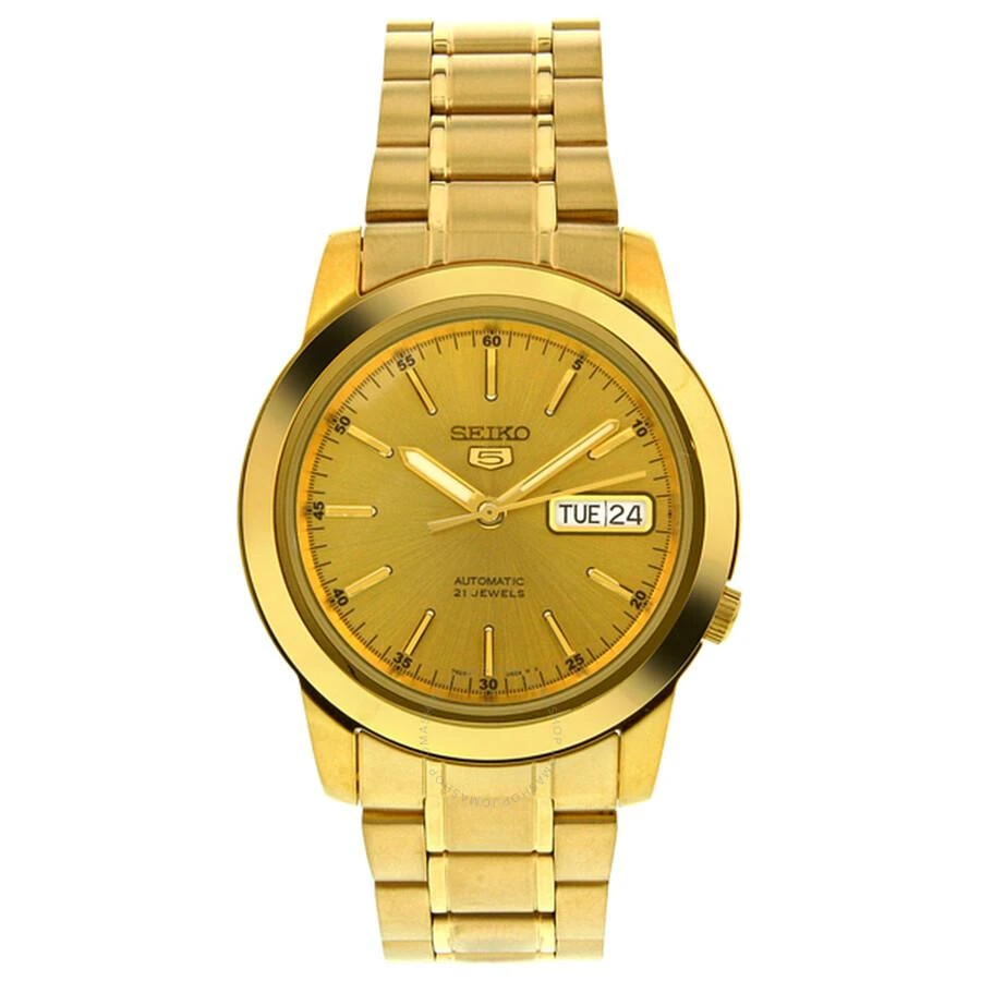 Seiko 5 Automatic Champagne Dial Yellow Gold-tone Men's Watch SNKE56 1