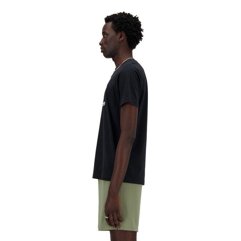 New Balance Sport Essentials T-Shirt Men Black 100% Cotton Short Sleeve Pullover