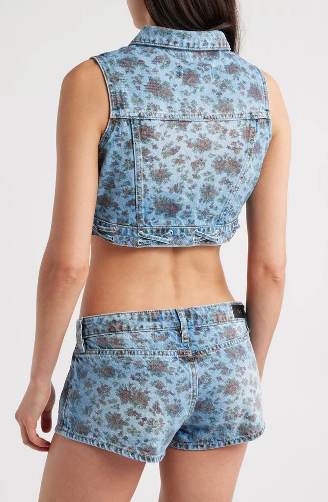 PTCL Fae Floral Print Crop Denim Vest 2