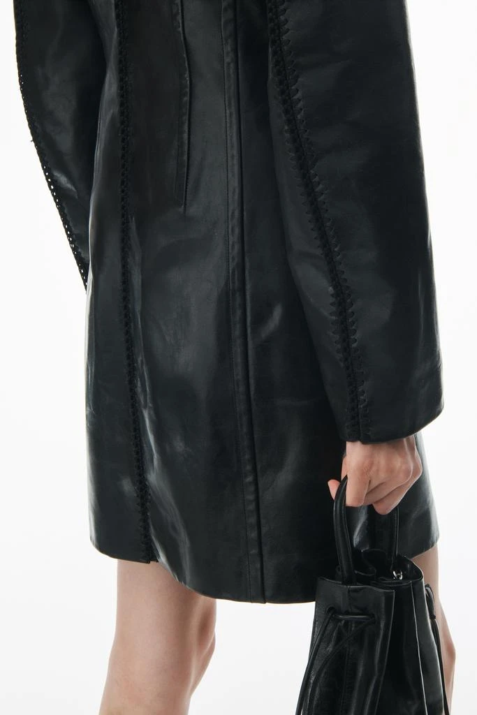 Alexander Wang Leather Coat With Crochet Seams 6