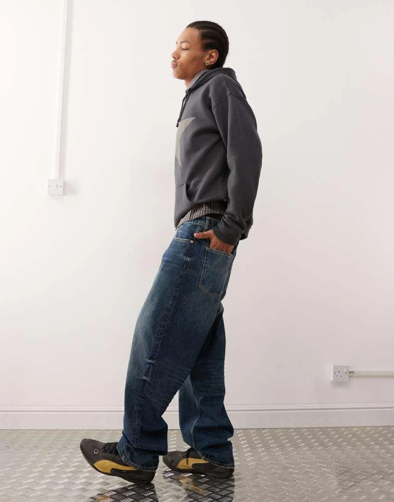 Weekday Weekday Galaxy loose fit baggy jeans in dark blue wash 3