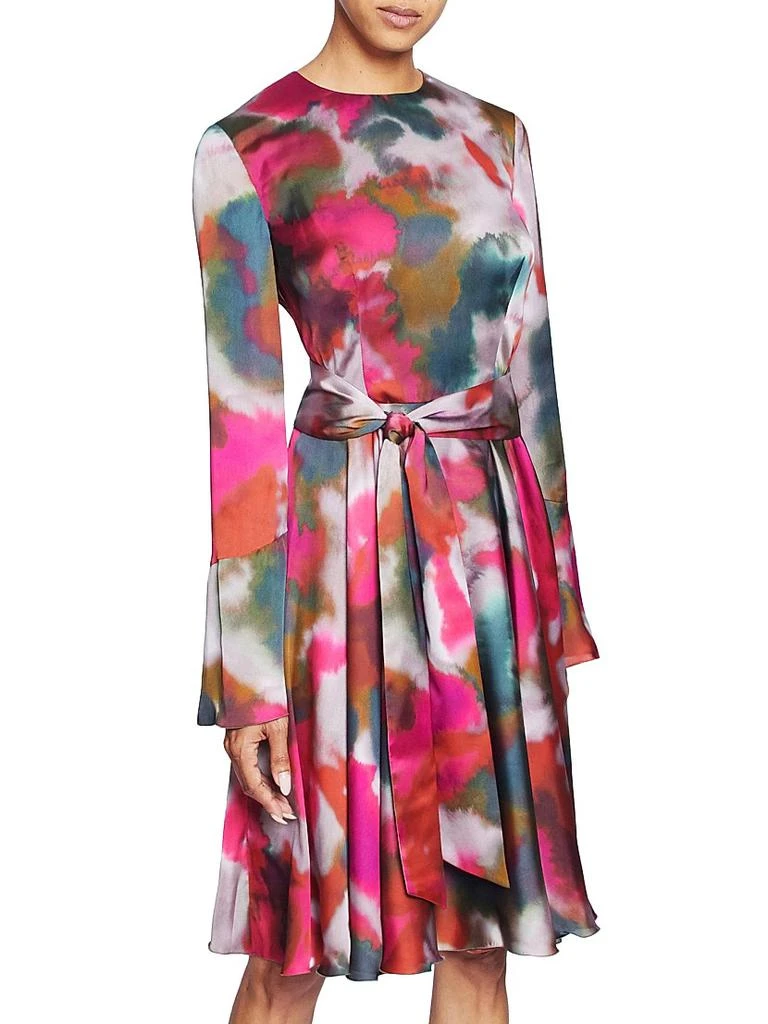 Santorelli Abstract Georgette Fit & Flare Knee-Length Dress 4