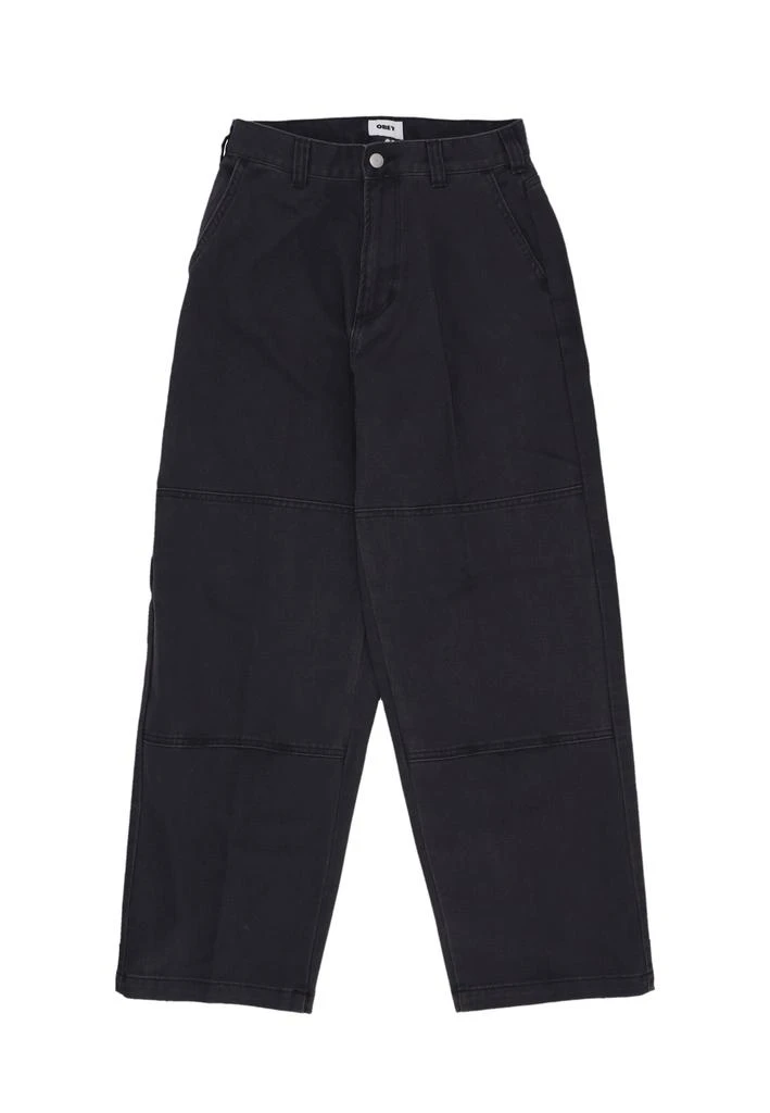 Obey Jeans Man Bigwig Double Knee Worker Denim Black Faded Wash 1