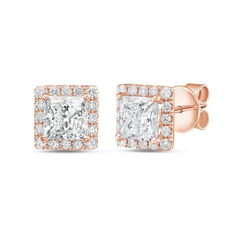 Diana M Jewels 14KT ROSE GOLD LAB GROWN FASHION EARRINGS WEIGHING 6.00 CTS TW 2