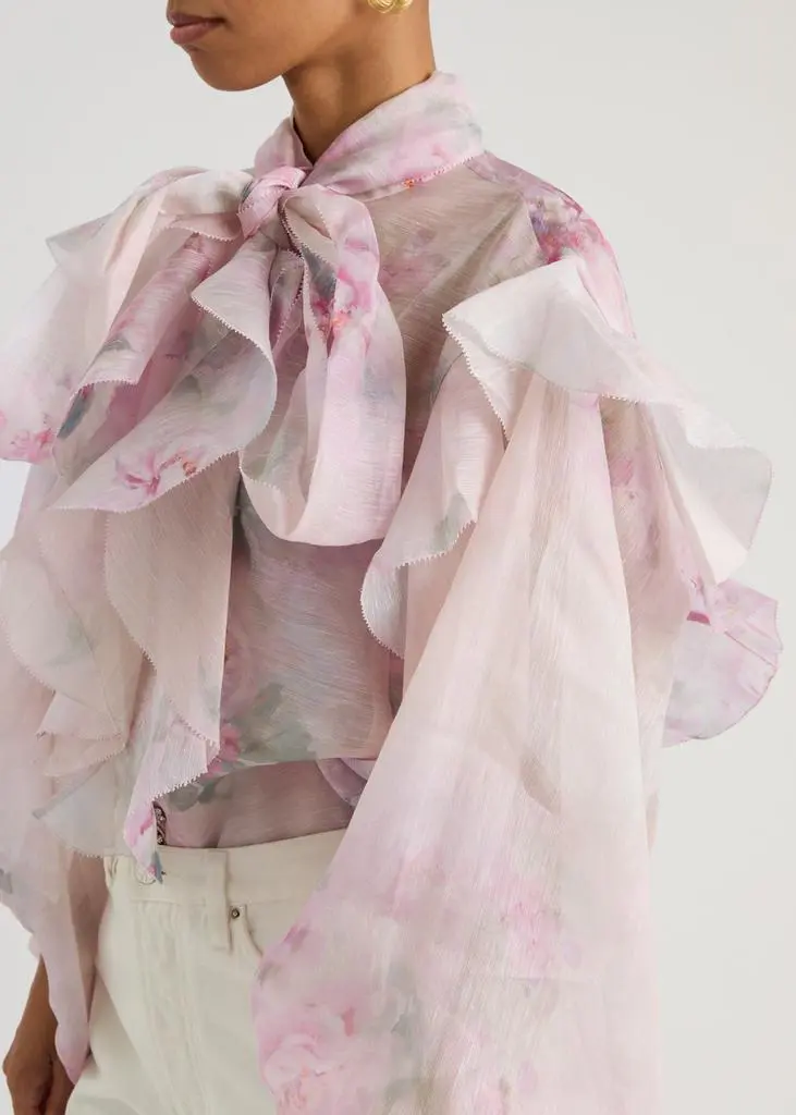Zimmermann Crush floral-print ruffled linen-blend blouse 5