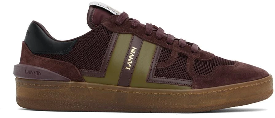 Lanvin Burgundy Clay Mesh Sneakers 1