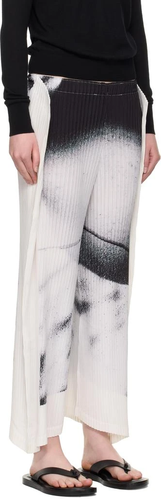 Issey Miyake White & Black Shadow Study Pleats Trousers 2
