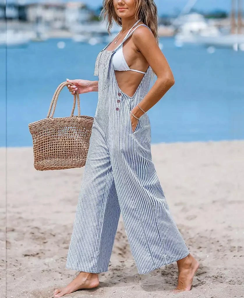 Cupshe Women's Casual Straps Button Wide Leg Jumpsuits 3