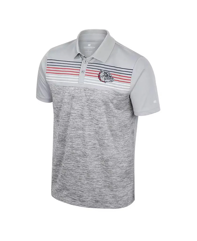 Colosseum Men's Gray Gonzaga Bulldogs Cybernetic Polo Shirt 2