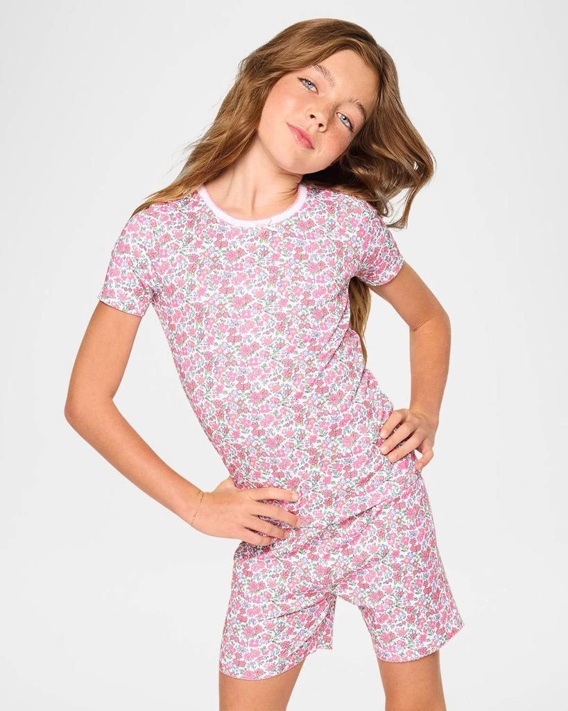 Petite Plume Kid's Pima Cotton Snug Fit Pajama Short Set, Size 7-14 2